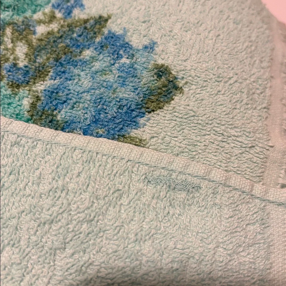 Sears All Cotton Made in USA Floral Hand Towels Set of Two